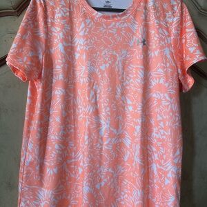 New without tags Under Armour Orange and White Tee Size Large